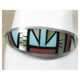 Vtg.S.S Zuni Sue Hallmarked Multi Color Inlaid