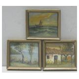 Three Vtg Original Oil Paintings 4' x 4.5'