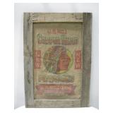 Vtg Barn Wood Framed 'Copper Head' Sack