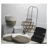 Allen Roth Fabric Bag Planters Wine Rack See