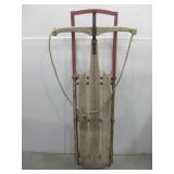 Vtg Metal & Wooden Sled 24' x 58'