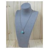 Sterling Silver Tested Turquoise Heart Pendant