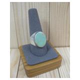 Sterling Silver Tested Turquoise Ring Hallmarked
