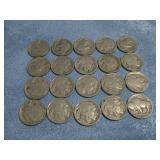 20 1930s Buffalo Head Nickels