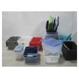 Eighteen Assorted Flip Totes & Totes W/Lids