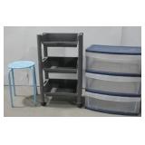 Storage Drawers W/Metal Stool