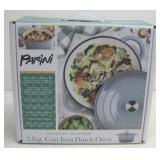 NIB Parini 3.8Qt Cast Iron Dutch Oven W/Lid