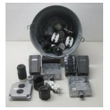 Galvanized Bucket,Hubbell Electrical Plugs & More