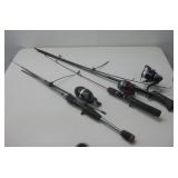 Three Fishing Poles Zebco,Johnson Century,Ozark