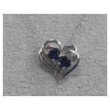 S.S. Double Heart Gemstone Necklace