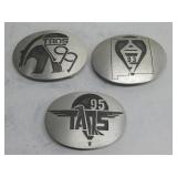 Three Silvertone Taos Belt Buckles