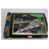 Vtg Oriental Style Photo Album W/Vtg B&W Photos