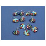 Four Silvertone N/A Multistone Pendants See Info