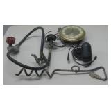 Onn. Microphone, Vtg Clock, Dog Chain Stake & More