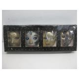 Box Of Four Vtg Brass Clown Masks 3'