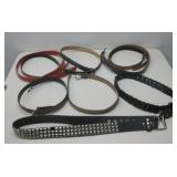 Nine Assorted Belts Sz 28-40