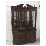 Two Piece Hutch W/Glass Shelving & Lights See Info