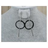 Sterling Silver Onyx Bar Earrings Tested