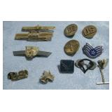 Assorted Military Pins, Rank Inignia & More