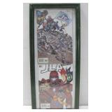 Framed Two JLA Classified Comics 9' x 21.5'