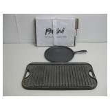 Two Cast Iron Skillets