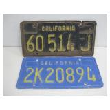 Pair Of Vtg California License Plates