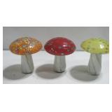 Three Glass Mushrooms 5' Tall