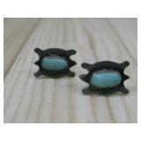 1950 Navajo S.S. Turq. Turtle Earrings