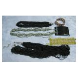 Three Beaded Necklaces, Two Bracelets See Info