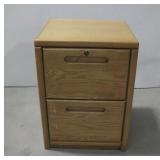 2 Drawer Wooden File Cabinet W/Key See Info