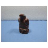 Zuni Catlinik Stone Eagle Fetish W/ Turquoise Eyes