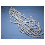 Ten White Lace Agate Bead Strands 16' Each 8mm