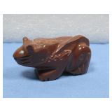 Zuni Catlinik Stone Fetish W/ Turquoise Eyes