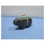 Zuni Stone Carved Bear Fetish W/ Medicine Bundle