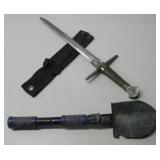 Folding Camp Shovel W/18' Decorative Sword See