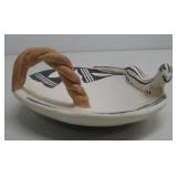 Acoma Pueblo Pottery Dish W/Lizard & Handle 5'