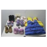 Two Life Vests Seven Pairs Of Assorted Youth Shoes