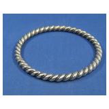 Vtg S.S. Twisted Rope Bangle Bracelet 49Grams