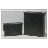Two Vtg Metal Ammo Cans Largest 12' x 6' x 13.25'