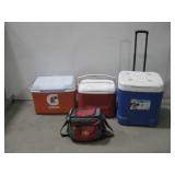 Three Ice Chest Coolers W/Insulated Lunch Bag