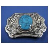 Faux Turquoise Belt Buckle