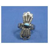 Vtg S.S. N/A Turquoise Ring Hallmarked
