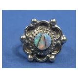 S.S Sw Opal Ring Hallmarked