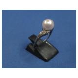 Sterling Silver Faux Pearl Ring