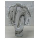 Murano Style Art Glass Ruffle Top Vase 17.5'