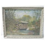 Vtg Framed M.Bevgy Painting 27: x 21.5' See Info