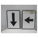 Two Wooden Reflective Arrow Signs 21' x 15'