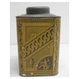 Vtg Victorian Tea Tin Container 8.5' Tall