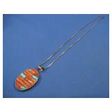 Vtg S.S. Red Coral/Turq. Necklace See Info