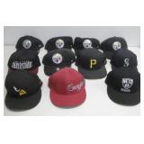 Eleven Assorted Sports Hats, NFL Steelers, NBA See